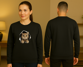 Peekaboo Cat Sweatshirt – Slatko Iznenađenje u Vašem Stilu - ztsrm9-33