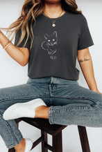 Ženska Organska Pamučna Majica sa Minimalističkim Mačka Printom – Udoban i Moderan Streetwear - tsrm9-2