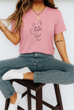 Ženska Organska Pamučna Majica sa Minimalističkim Mačka Printom – Udoban i Moderan Streetwear - tsrm9-2