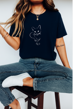 Ženska Organska Pamučna Majica sa Minimalističkim Mačka Printom – Udoban i Moderan Streetwear - tsrm9-2