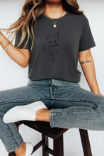 Ženska Organska Pamučna Majica sa Minimalističkim Mačka Printom – Udoban i Moderan Streetwear - tsrm9-2