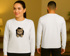 Peekaboo Cat Sweatshirt – Slatko Iznenađenje u Vašem Stilu - ztsrm9-33